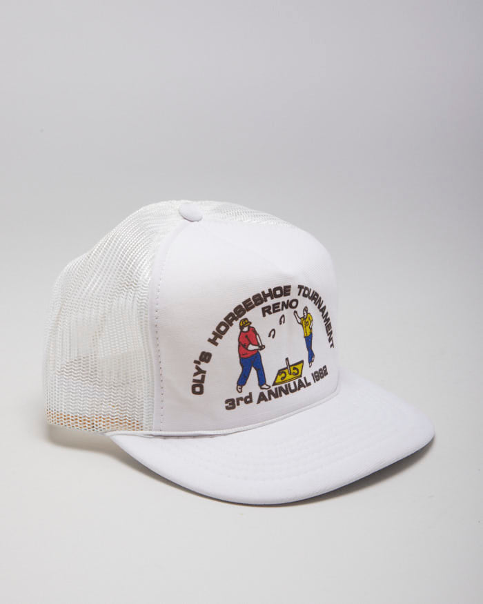 Vintage 90s White Sports Trucker - OS