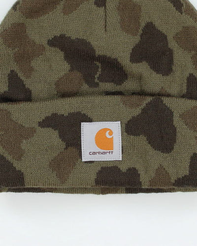 Vintage Carhartt Camouflage Acrylic Watch Cap Beanie - OS