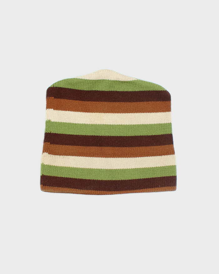 Vintage 70s Pure Virgin Wool Heavyweight Squared Toque Beanie - OS