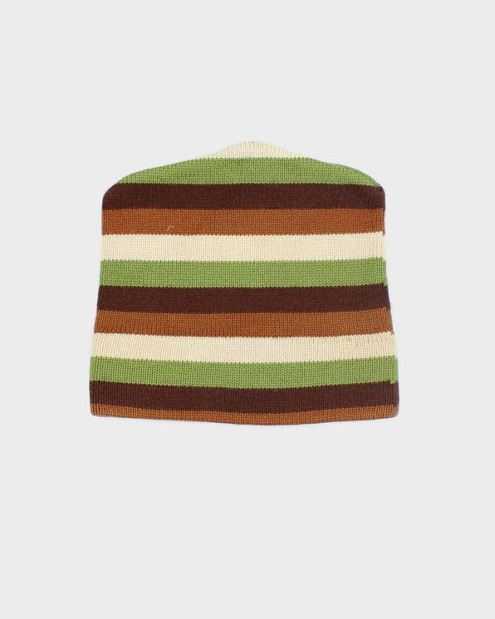 Vintage 70s Pure Virgin Wool Heavyweight Squared Toque Beanie - OS