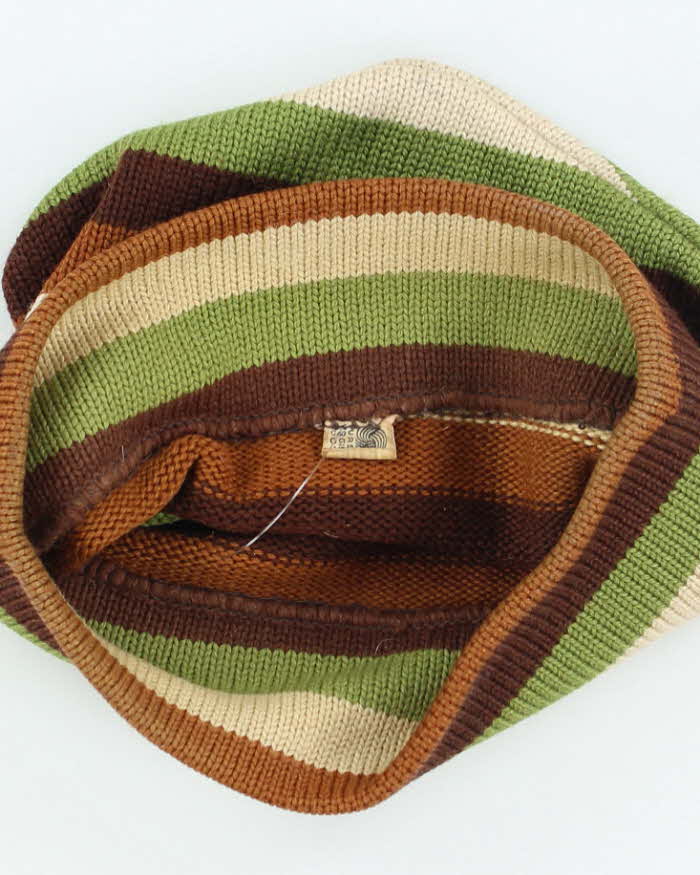 Vintage 70s Pure Virgin Wool Heavyweight Squared Toque Beanie - OS