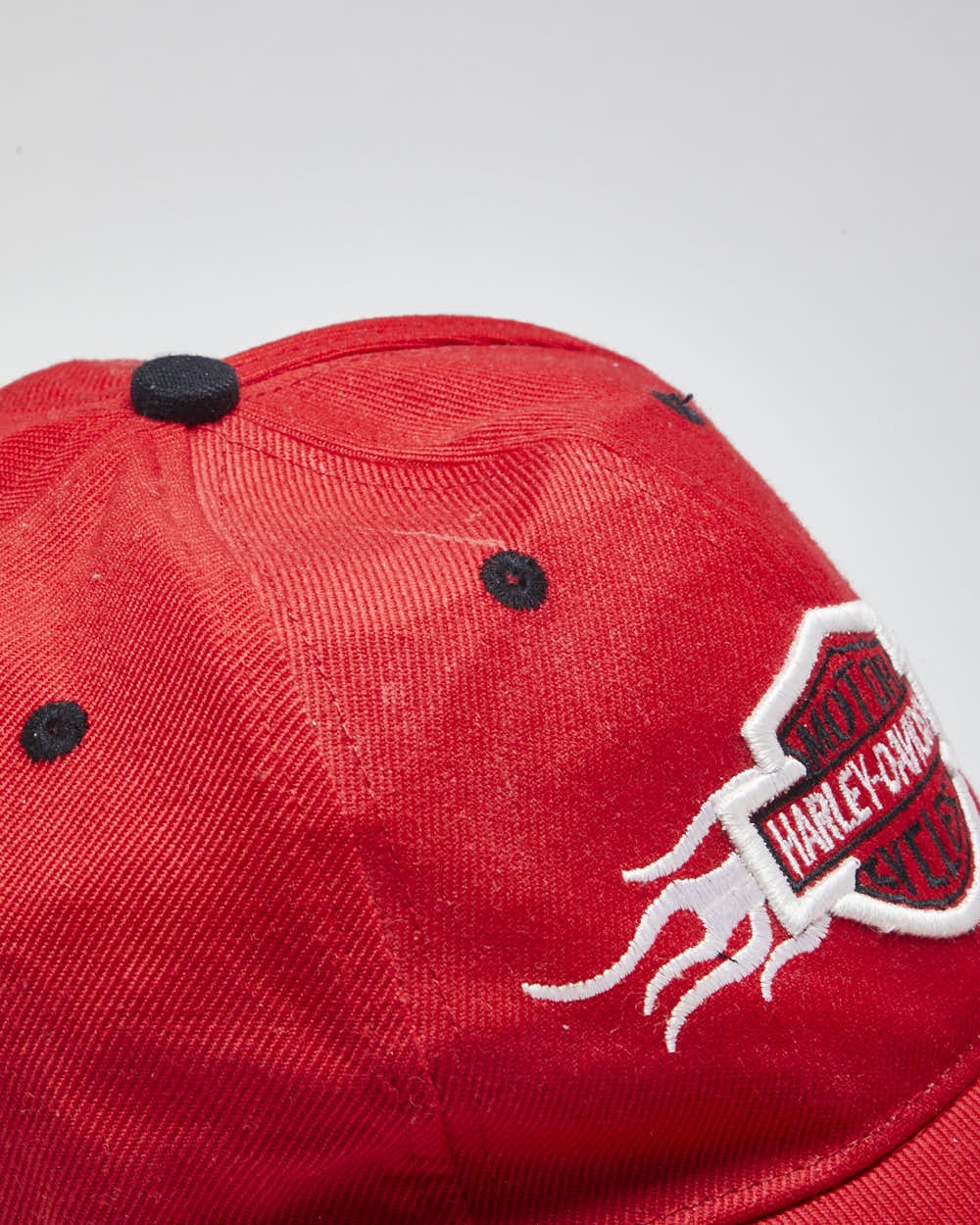 Vintage Harley Davidson Embroidered Flame Logo Baseball Cap - OS