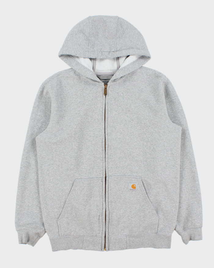 Vintage Carhartt Marl Grey Midweight Loose Fit Zip-Up Hoodie - M