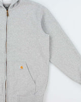 Vintage Carhartt Marl Grey Midweight Loose Fit Zip-Up Hoodie - M