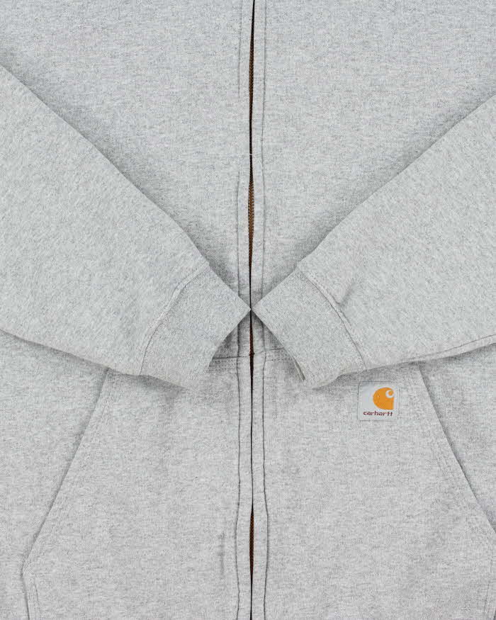 Vintage Carhartt Marl Grey Midweight Loose Fit Zip-Up Hoodie - M