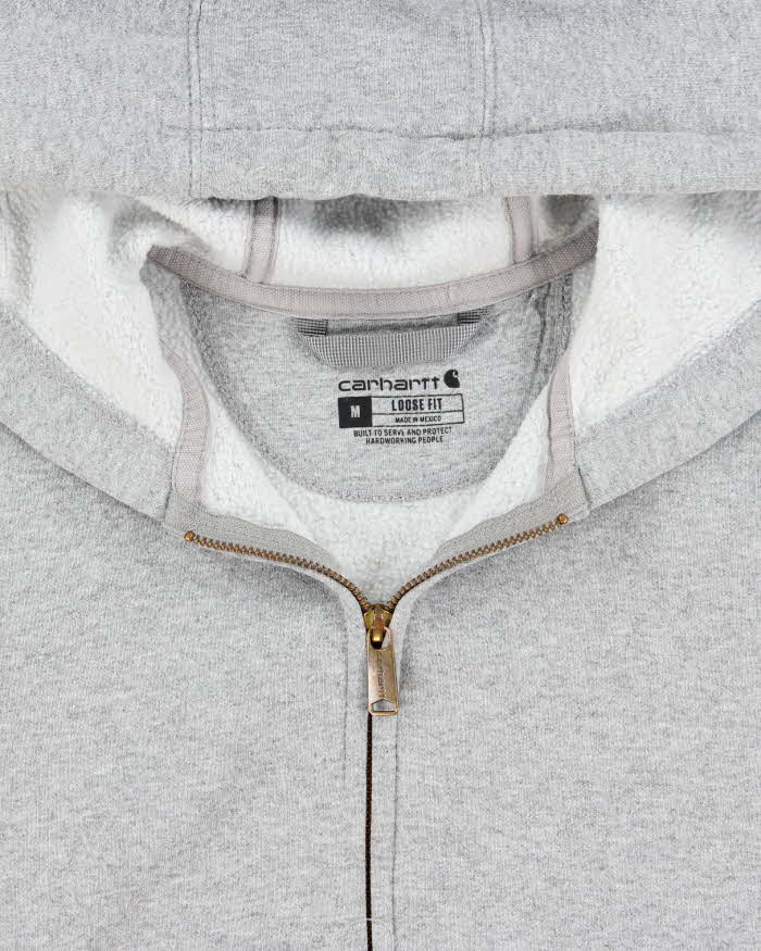 Vintage Carhartt Marl Grey Midweight Loose Fit Zip-Up Hoodie - M