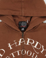 Vintage Ed Hardy Tattooting Embroidered Heavyweight Full-Zip Hoodie - M