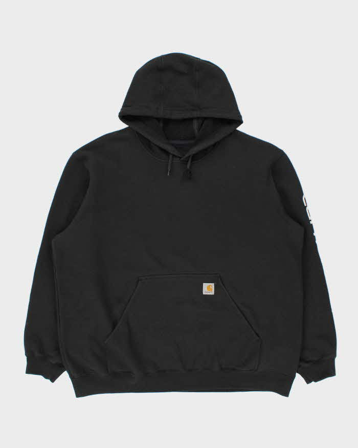 Vintage Carhartt BLK Midweight Sleeve Logo Original Fit Pullover Hoodie - XXL