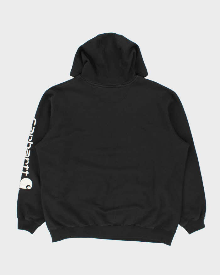 Vintage Carhartt BLK Midweight Sleeve Logo Original Fit Pullover Hoodie - XXL
