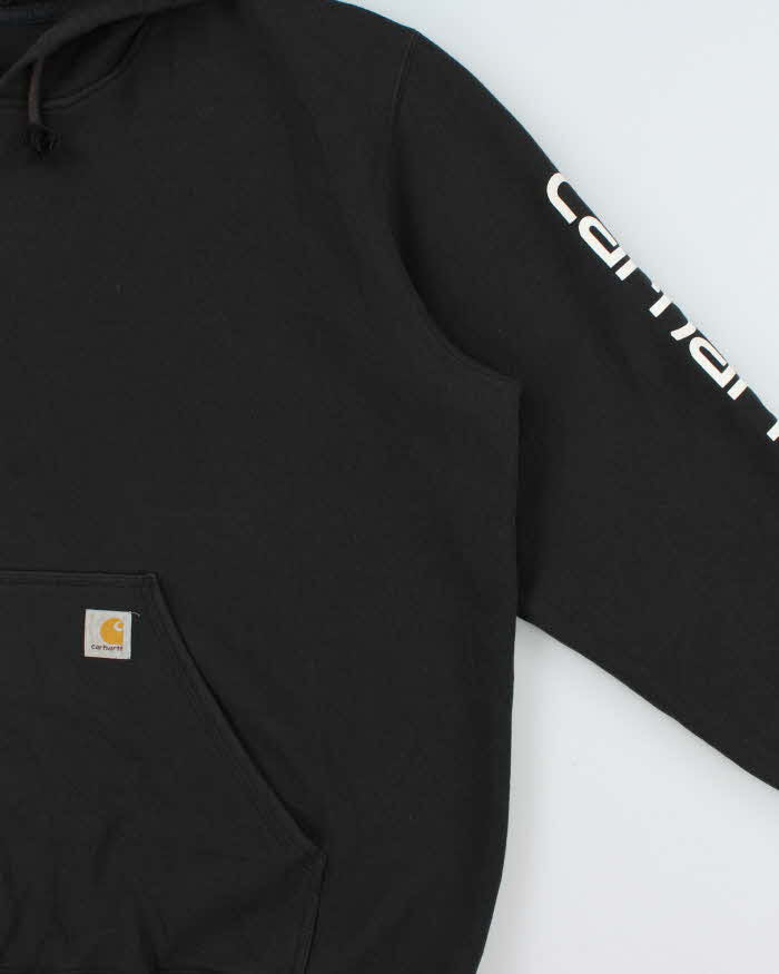Vintage Carhartt BLK Midweight Sleeve Logo Original Fit Pullover Hoodie - XXL