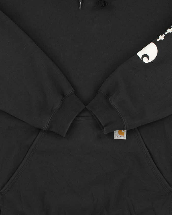 Vintage Carhartt BLK Midweight Sleeve Logo Original Fit Pullover Hoodie - XXL