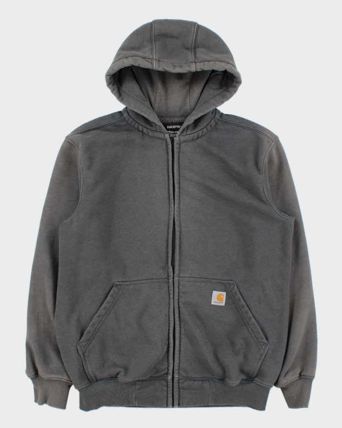 Vintage Carhartt Heavyweight Distressed Loose Fit Full-Zip Rain Defender Hoodie - M