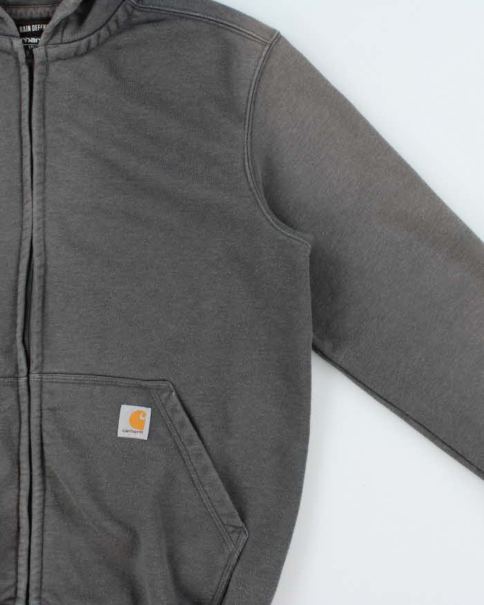Vintage Carhartt Heavyweight Distressed Loose Fit Full-Zip Rain Defender Hoodie - M