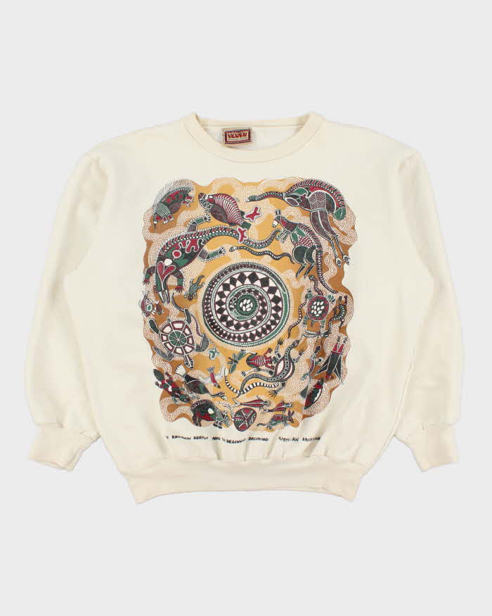 Vintage 1990s Uluku Aboriginal Art Boxy Crewneck Sweatshirt - M