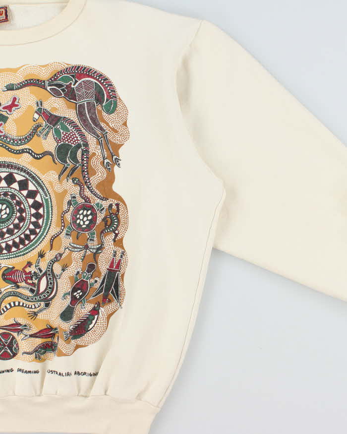 Vintage 1990s Uluku Aboriginal Art Boxy Crewneck Sweatshirt - M