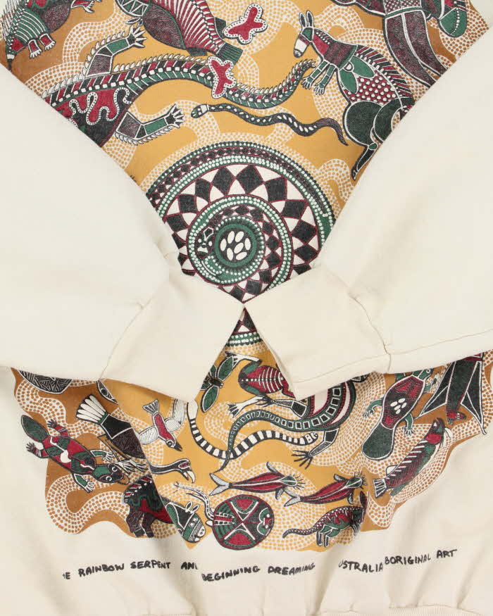 Vintage 1990s Uluku Aboriginal Art Boxy Crewneck Sweatshirt - M