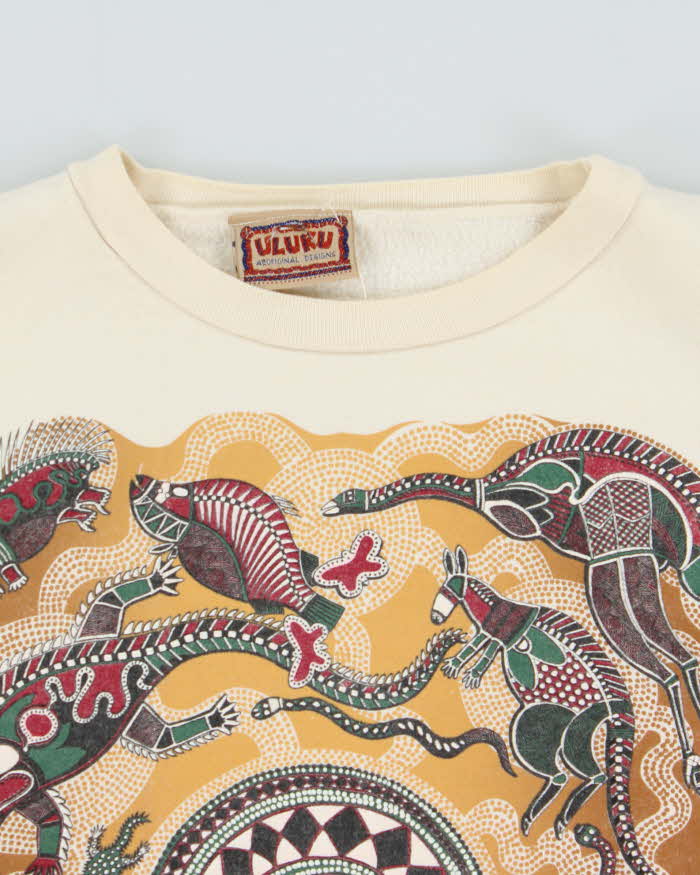 Vintage 1990s Uluku Aboriginal Art Boxy Crewneck Sweatshirt - M
