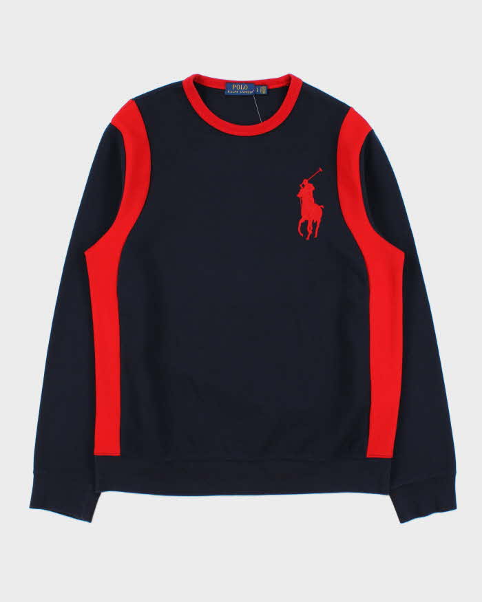 Vintage Polo Ralph Lauren Big Pony 67 Cookie Patch Heavyweight Crewneck Sweatshirt - L