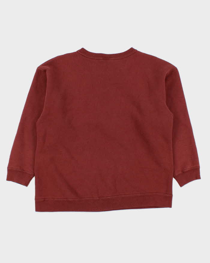 Vintage 1990s Guess Chestnut Embroidered Made In USA Heavyweight Boxy Crewneck Sweatshirt - S