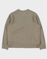 Vintage Patagonia Marl Khaki Fleece Lined Snap Button Canvas Pocket Sweatshirt - M