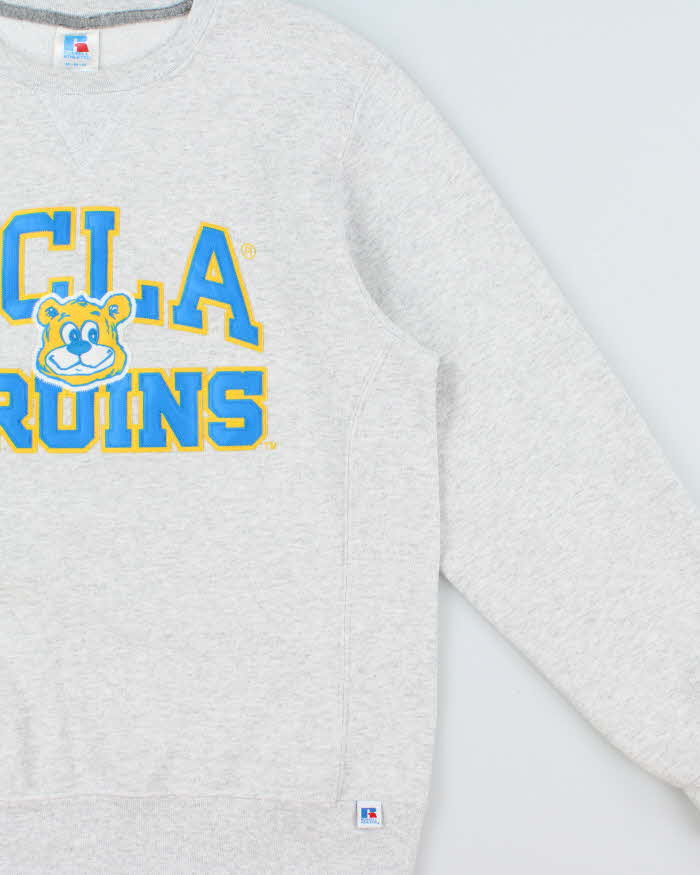 Vintage Y2K 00s Russell Athletic Marl Grey UCLA Bruins Embroidered Crewneck Sweatshirt - M