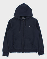 Vintage Polo Ralph Lauren Navy Heavyweight Zip-Up Hoodie - L