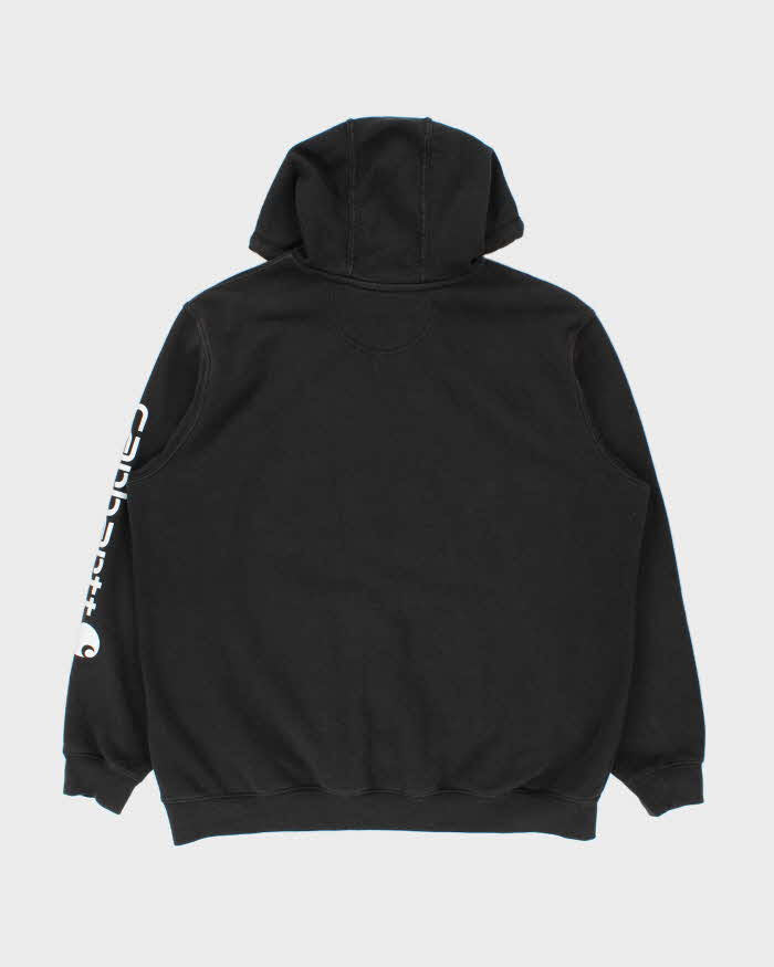 Vintage Carhartt Black Midweight Sleeve Logo Original Fit Pullover Hoodie - XL