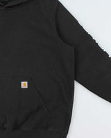 Vintage Carhartt Black Midweight Sleeve Logo Original Fit Pullover Hoodie - XL