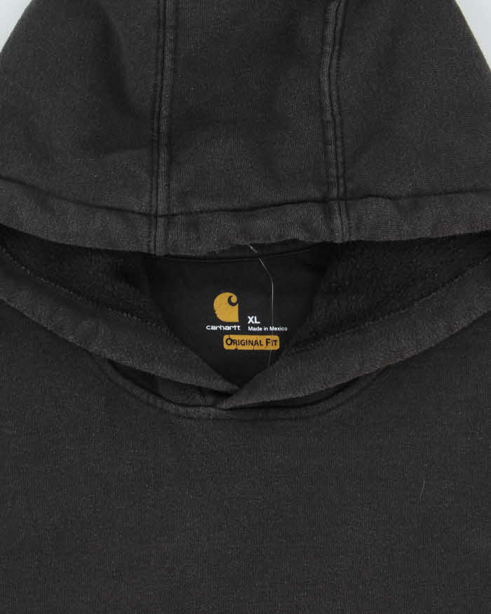 Vintage Carhartt Black Midweight Sleeve Logo Original Fit Pullover Hoodie - XL