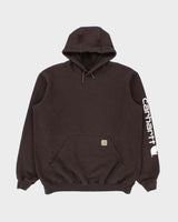 Vintage Carhartt Brown Midweight Sleeve Logo Tall Original Fit Pullover Hoodie - L