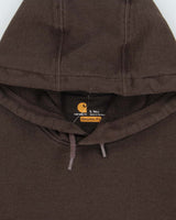 Vintage Carhartt Brown Midweight Sleeve Logo Tall Original Fit Pullover Hoodie - L