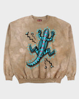 Vintage 1990s Dagoli Canada Heavyweight Tie-Dye Gecko Crewneck Sweatshirt - L