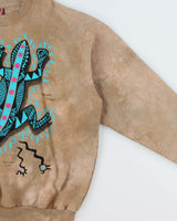 Vintage 1990s Dagoli Canada Heavyweight Tie-Dye Gecko Crewneck Sweatshirt - L