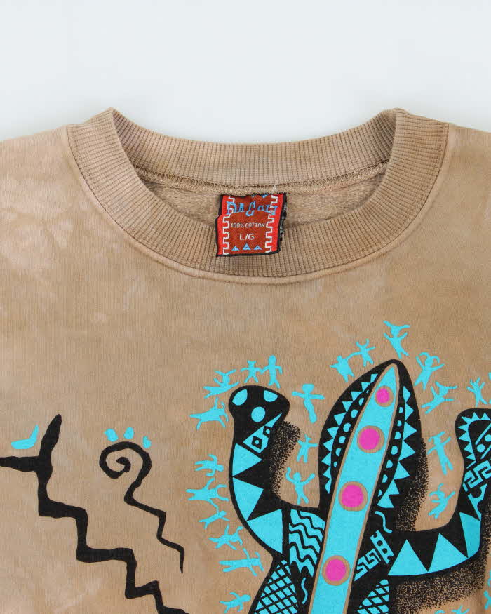 Vintage 1990s Dagoli Canada Heavyweight Tie-Dye Gecko Crewneck Sweatshirt - L