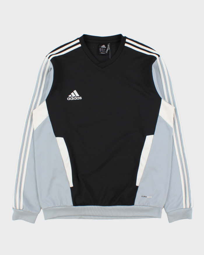 Vintage Adidas Climawarm Classic Tri Tone Embroidered V-Neck Sweatshirt - XL