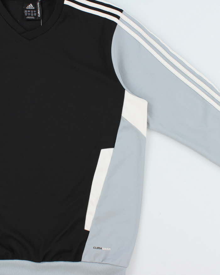 Vintage Adidas Climawarm Classic Tri Tone Embroidered V-Neck Sweatshirt - XL