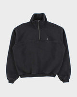 SS2024 Stussy Heavyweight Spiral Fleeced Lined Funnel-Neck Quarter-Zip Sweatshirt - S