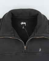 SS2024 Stussy Heavyweight Spiral Fleeced Lined Funnel-Neck Quarter-Zip Sweatshirt - S