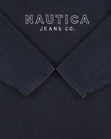 Vintage Y2K 00s Nautica Jeans Co. Fleece Lined Embroidered V-Neck Sweatshirt - L