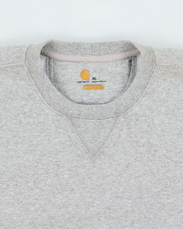 Vintage Carhartt Marl Grey Heavyweight Original Fit Crewneck Sweatshirt - XL