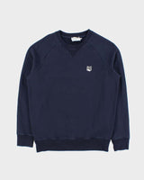 Maison Kitsune Navy Heavyweight Fox Head Patch Crewneck Sweatshirt - M