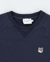 Maison Kitsune Navy Heavyweight Fox Head Patch Crewneck Sweatshirt - M