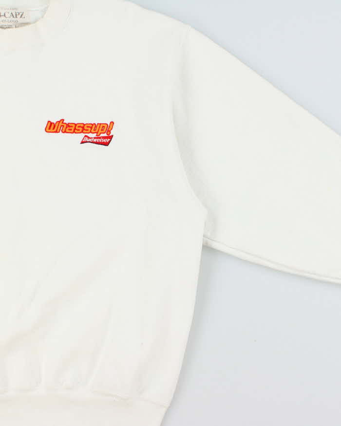 Vintage 1990s Budweiser 'Whassup!' Heavyweight Made In Canada Crewneck Sweatshirt - M