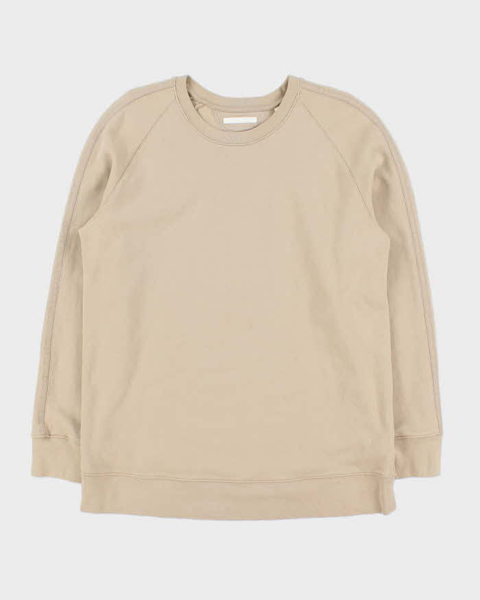 Helmut Lang Beige Heavyweight Taped Crewneck Sweatshirt - XL