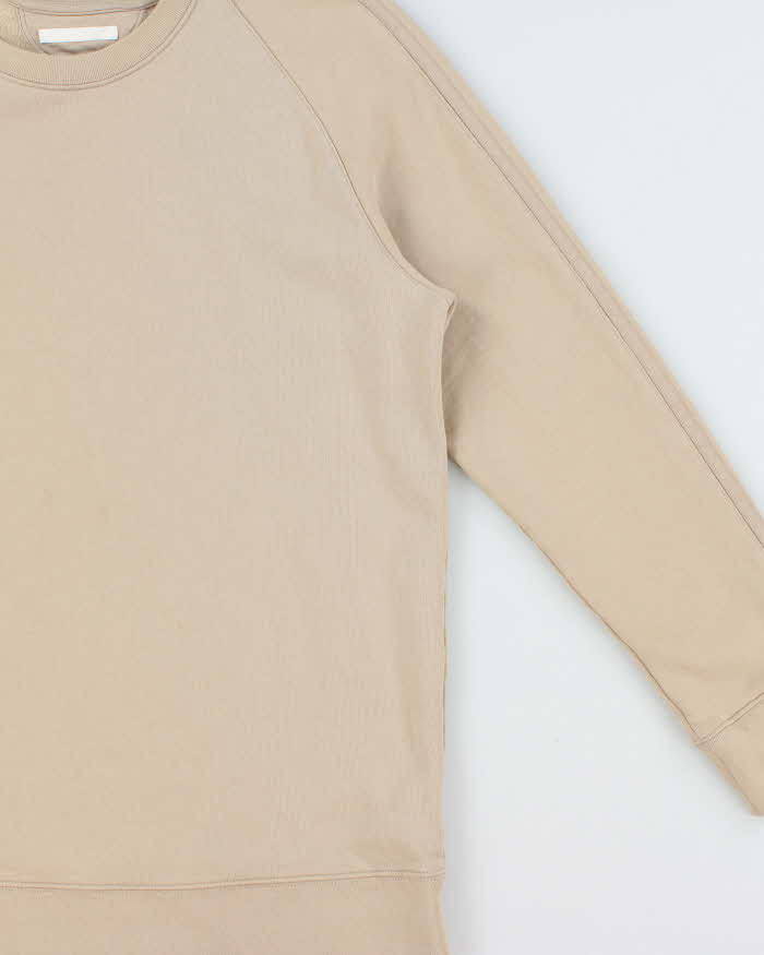 Helmut Lang Beige Heavyweight Taped Crewneck Sweatshirt - XL