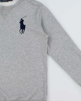 Vintage Polo Ralph Lauren Marl Grey Midweight Big Pony Crewneck Sweatshirt - XXL