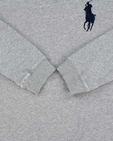 Vintage Polo Ralph Lauren Marl Grey Midweight Big Pony Crewneck Sweatshirt - XXL