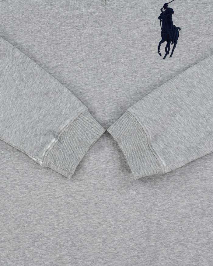 Vintage Polo Ralph Lauren Marl Grey Midweight Big Pony Crewneck Sweatshirt - XXL