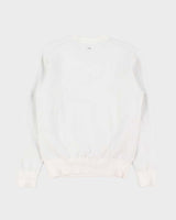 J.Lindeberg White Wool Blend Shell Lined Crewneck Knit Sweatshirt - M