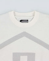 J.Lindeberg White Wool Blend Shell Lined Crewneck Knit Sweatshirt - M